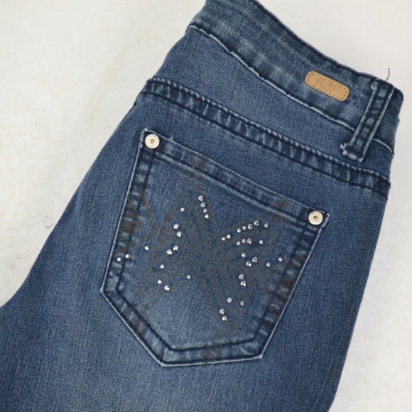 Red Camel Juniors Low Rise Skinny Blue Jeans, Stretch Dark Wash Denim Size 7 - Picture 2 of 8